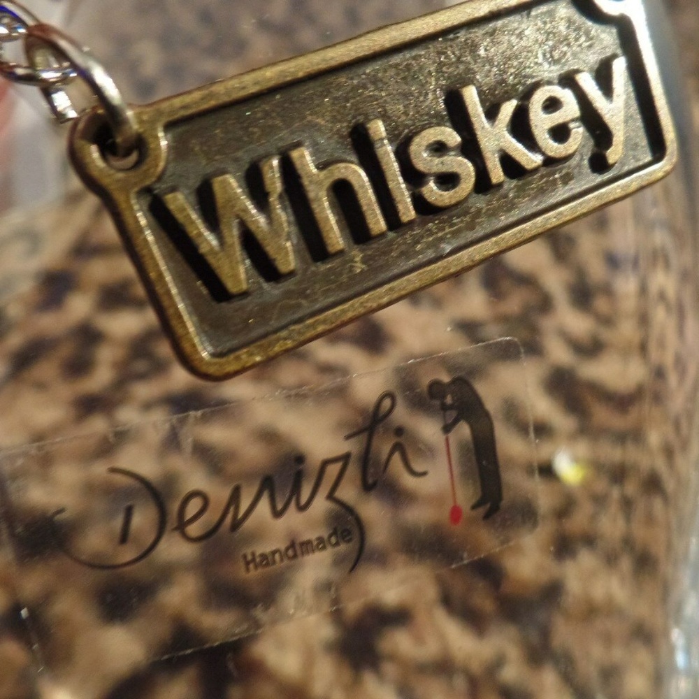 🥃DENIZLI Handmade Whiskey Glass Decanter Bourbon Bottle NEW Bar old fashioned
